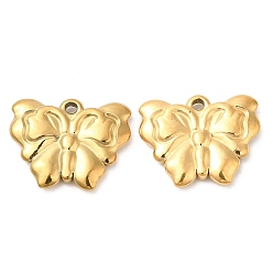Золотой Ионное покрытие (ip) 304 подвески из нержавеющей стали, очарование бабочки, золотые, 16x20x3 мм, отверстие : 1.5 мм