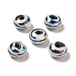 Clair AB Placage uv perles acryliques irisées arc-en-ciel opaques, rondelle, clair ab, 24.5x14mm, Trou: 5.8mm