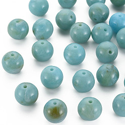 Turquoise Perles acryliques de pierres précieuses imitation ronde, turquoise, 12mm, trou: 2 mm, environ 520 pcs / 500 g
