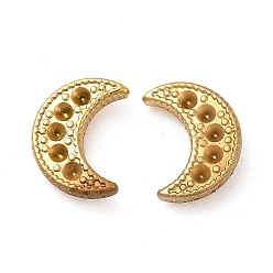 Real 18K Gold Plated Ion Plating(IP) 304 Stainless Steel Stud Earring Findings, Earring Settings for Rhinestone, Crescent Moon, Real 18K Gold Plated, 10x7.5mm, Pin: 0.7mm, Fit for Rhinestone: 1.2mm