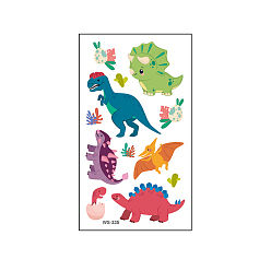 Dinosaur Съемные временные водостойкие татуировки, бумажные наклейки на тему животных, рисунок динозавра, 10.5x6 см
