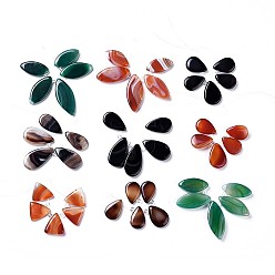 Natural Agate Natural Agate Beads Strands, Dyed & Heated, Mixed Shapes, 32.5~45x16~20x5~6mm, Hole: 0.5mm, about 5pcs/strand, 3.4 inch(8.7cm)