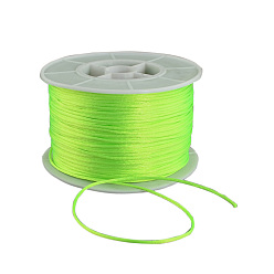 Зелено-Желтый Круглый нейлоновая нить, гремучий атласный шнур, для китайского решений узлов, зеленый желтый, 1 мм, 100 ярдов / рулон