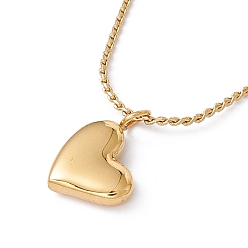 Doré  Collier pendentif coeur avec chaînes de corde torsadées, placage ionique (ip) 304 bijoux en acier inoxydable pour femmes, or, 18.11 pouce (46 cm)