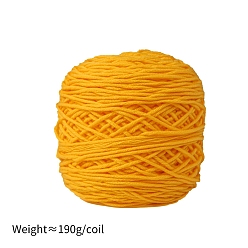 Gold 190g 8-Ply Milk Cotton Yarn for Tufting Gun Rugs, Amigurumi Yarn, Crochet Yarn, for Sweater Hat Socks Baby Blankets, Gold, 5mm