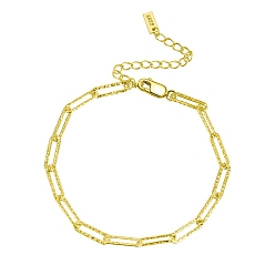 Золотой 925 браслеты-цепочки из стерлингового серебра со скрепками, с печатью s925, золотые, 6-1/2 дюйм (16.5 см)