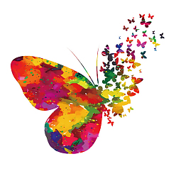 Colorido Juego de pegatinas con el logotipo de la película de transferencia de calor de mariposa para mascotas, para camiseta de bricolaje, , sombreros, chaquetas, colorido, 250x250 mm