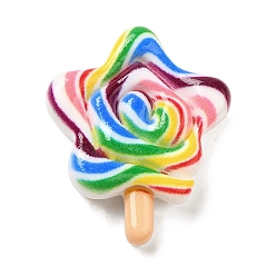Lollipop Cartoon Opaque Resin Cabochons, for Jewelry Making, Lollipop, 27x23x7mm