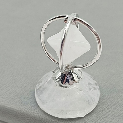 Cristal de cuarzo Figuras de metal y cristal de cuarzo natural con forma de estrella merkaba, para la decoración del escritorio del hogar, 25x30x42 mm