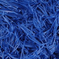 Azul Medio Relleno de trituración de papel de corte arrugado de rafia, para envolver regalos y llenar canastas de pascua, azul medio, 2~3 mm, 30 g / bolsa