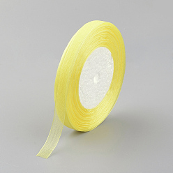 Yellow Organza Ribbon, Yellow, 3/8 inch(10mm), 50yards/roll(45.72m/roll), 10rolls/group, 500yards/group(457.2m/group)