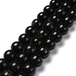 Natural Gemstone Natural Astrophyllite Beads Strands, Round, 12mm, Hole: 1mm, about 32pcs/strand, 15.35''(39cm)