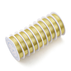 Oro Alambre de joyería de cobre redondo, larga duración plateado, dorado, 32 calibre, 0.2 mm, aproximadamente 82.02 pies (25 m) / rollo