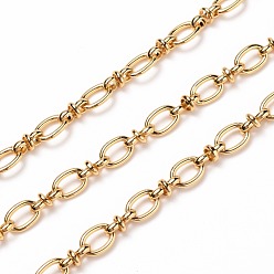 Real 18K Gold Plated Brass Link Chains, with Spool, Unwelded, Real 18K Gold Plated, Oval: 8x5.5x1mm, Link: 8x4mm, about 16.4 Feet(5m)/roll