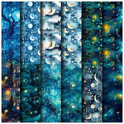 Moon 12 Sheets 12 Styles Scrapbooking Paper Pads, Decorative Craft Paper Pad, None Self-Adhesive, Moon, 153x153x0.1mm, 1 Sheet/style