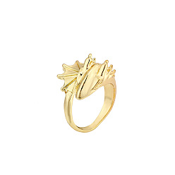 Golden Alloy Dragon Open Cuff Ring, Gothic Ring for Men Women, Golden, US Size 8 1/2(18.5mm)