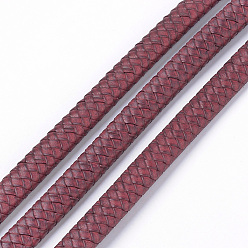 FireBrick Leather Braided Cords, with Imitation Leather Cords inside, FireBrick, 11~12x6mm, about 10.93 yards(10m)/roll