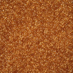 Gold 12/0 Grade A Round Glass Seed Beads, Transparent Colours, Gold, 12/0, 2x1.5mm, Hole: 0.8mm, about 30000pcs/bag