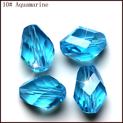 Темно-Голубой Имитация Австрийские кристаллические шарики, класс AAA, граненые, двухконусные, глубокое синее небо, 8x10.5 мм, отверстие : 0.9~1 мм