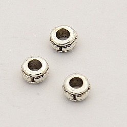Argent Antique Perles intercalaires en alliage rondelle argent antique, 4x2mm, Trou: 1mm