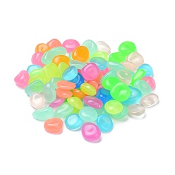 Mixed Color Acrylic Luminous Cabochons, Decorate Accessories, Irregular-shaped, Mixed Color, 13~17x11~13x5~8mm, about 300pcs/bag