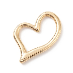 Золотой Вакуумное покрытие 201 соединительными кольцами из нержавеющей стали, асимметричное сердце, золотые, 25x18.5x3 мм, внутренний диаметр: 19 мм