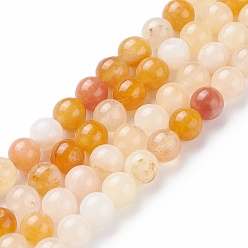 Topaz Jade Natural Topaz Jade Bead Strands, Round, 6mm, Hole: 1mm, about 63pcs/strand, 15.5 inch