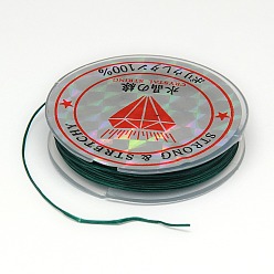 Vert Foncé Chaîne de cristal élastique plat, Fil de cordon cordon de cristal, vert foncé, 0.8mm, environ 10.93 yards (10m)/rouleau