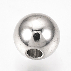 Platino Latón granos del espaciador, rondo, Platino, 4 mm, agujero: 1.5 mm