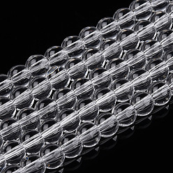 Clear Transparent Glass Beads Strands, Round, Clear, 4~4.5mm, Hole: 0.8mm, about 97~99pcs/strand, 14.76 inch~14.96 inch(37.5~38cm)