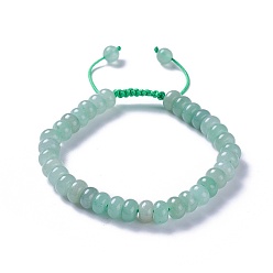 Aventurine Verte Bracelets de perle tressés verts naturels ajustables, avec cordon en nylon, 2 pouces ~ 2-1/2 pouces (5.2~6.6 cm)