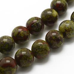 Dragon Blood Natural Dragon Blood Beads Strands, Round, 8mm, Hole: 1mm, about 48pcs/strand, 15.3 inch(39cm)
