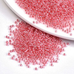 Light Coral 6/0 Glass Seed Beads, Transparent Inside Colours Luster, Round Hole, Round, Light Coral, 6/0, 4~5x2.5~4.5mm, Hole: 1.2mm, about 4500pcs/bag