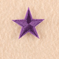 Фиолетовый Компьютеризированная вышивка тканью утюжок на / шить на заплатках, аксессуары для костюма, аппликация, звезда, фиолетовые, 3x3 см