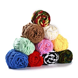 Mixed Color Soft Crocheting Yarn, Thick Knitting Yarn for Scarf, Bag, Cushion Making, Mixed Color, 7~8mm, 65.62 yard(60m)/roll