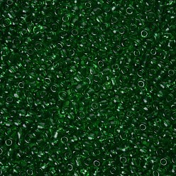 Dark Green Glass Seed Beads, Transparent, Round, Dark Green, 12/0, 2mm, Hole: 1mm, about 30000 beads/pound