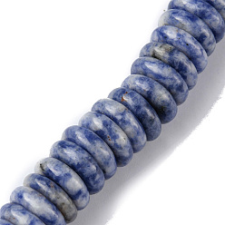 Punto Piedra Azul Hebras de cuentas de jaspe de punto azul natural, disco, 12x3.5~4 mm, agujero: 1.4 mm, sobre 51 unidades / cadena, 7.48~8.19 pulgada (19~20.8 cm)