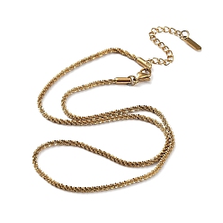 Chapado en Oro Real 18K Revestimiento de iones (ip) 304 collar de cadena con eslabones de punta de acero inoxidable, real 18 k chapado en oro, 16.06 pulgada (40.8 cm)
