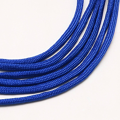 Bleu 7 âmes intérieures cordes en polyester et spandex, couleur unie, pour la fabrication de bracelets en corde, bleu, 4~5mm, environ 109.36 yards (100m)/paquet, 420~500g / bundle