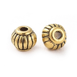 Oro Antiguo Abalorios espaciador de estilo tibetano, sin plomo y cadmio, linterna, oro antiguo, tamaño: cerca de 5 mm de diámetro, 4 mm de largo, agujero: 1.5 mm.