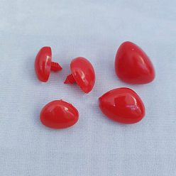 Red Plastic Safety Craft Nose, for DIY Doll Toys Puppet Plush Animal Making, Red, 18x24mm
