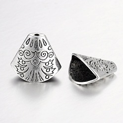 Antique Silver Tibetan Style Alloy Bead Cones, For Tassels Pendant,  Antique Silver, 18x20x11mm, Hole: 1.5mm & 9x18mm