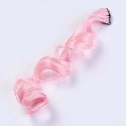 Pink Fashion Women's Hair Accessories, Iron Snap Hair Clips, with Chemical Fiber Colorful Hair Wigs, Pink, 50x3.25cm