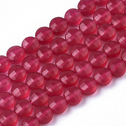 Ruby Natural Ruby/Red Corundum Beads Strands, Faceted, Flat Round, 4x2.5mm, Hole: 0.6mm, about 110pcs/Strand, 15.35 inch(39cm)
