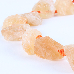 Citrine Natural Gemstone Rough Nuggets Bead Strands, Citrine, 13~40x10~26x10~23mm, Hole: 2mm, about 14~19pcs/strand, 16.54 inch