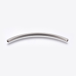 Stainless Steel Color 304 Stainless Steel Tube Beads, Stainless Steel Color, 79x4mm, Hole: 2mm