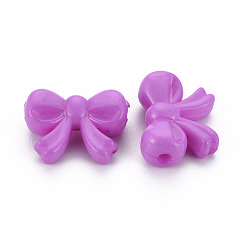 Medium Orchid Opaque Acrylic Beads, Bowknot, Medium Orchid, 15.5x20x8.5mm, Hole: 2mm, about 440pcs/500g