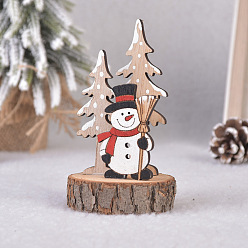 Снеговик Украшение дисплея деревянной куклы, рождественские украшения, для украшения дома подарка партии, снеговик, 70x120 мм
