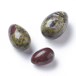 Rhyolite Jasper Natural Rhyolite Jasper Pendants Sets, Egg Stone, 45~46x30mm, 39~40x25~25.5mm, 30~31x20~20.5mm, Hole: 1.5~2mm, 3pcs/set