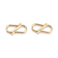 Real 18K Gold Plated 304 Stainless Steel S-Hook Clasps, Real 18K Gold Plated, 13x7x1mm